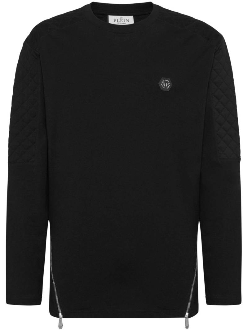 Philipp Plein quilted-panel cotton sweatshirt - Black von Philipp Plein