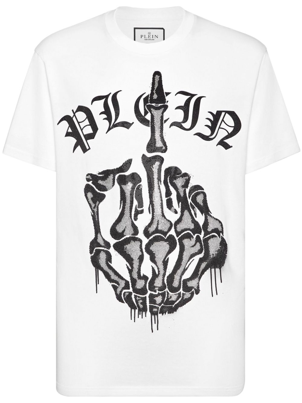 Philipp Plein rhinestone-embellished cotton t-shirt - White von Philipp Plein