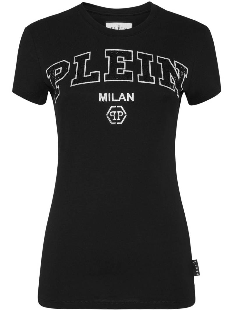 Philipp Plein rhinestone-embellished logo t-shirt - Black von Philipp Plein