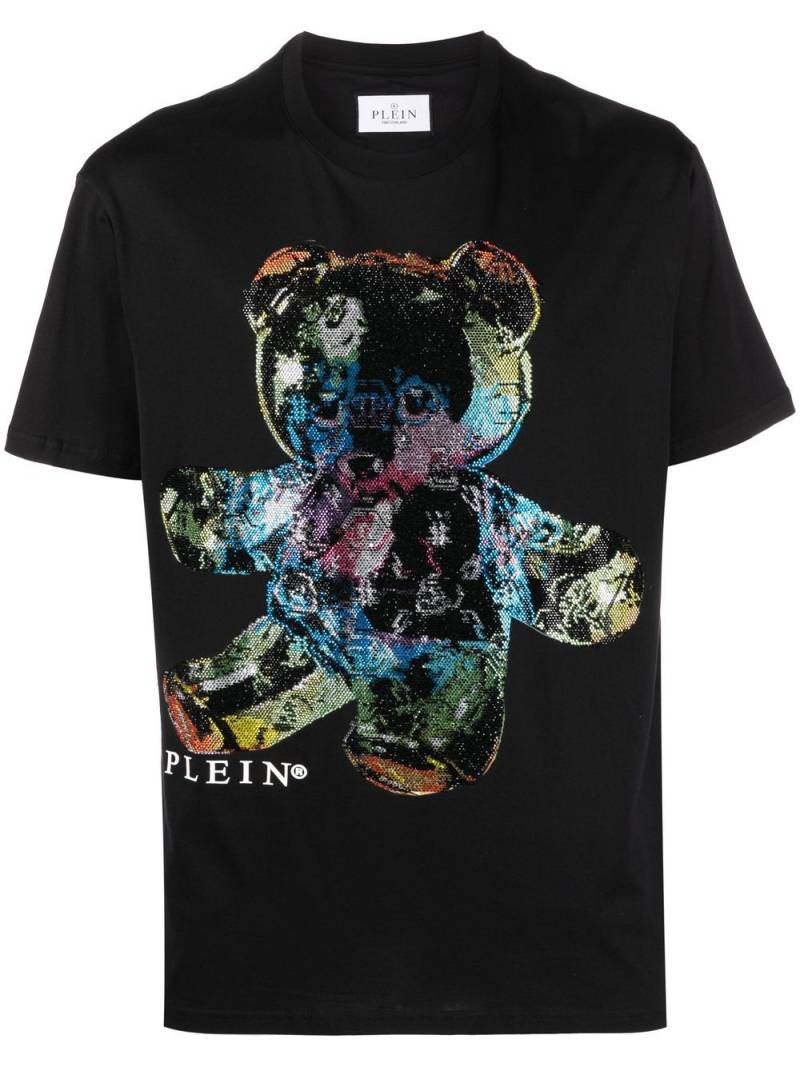 Philipp Plein rhinestone-embellished teddy-print T-shirt - Black von Philipp Plein