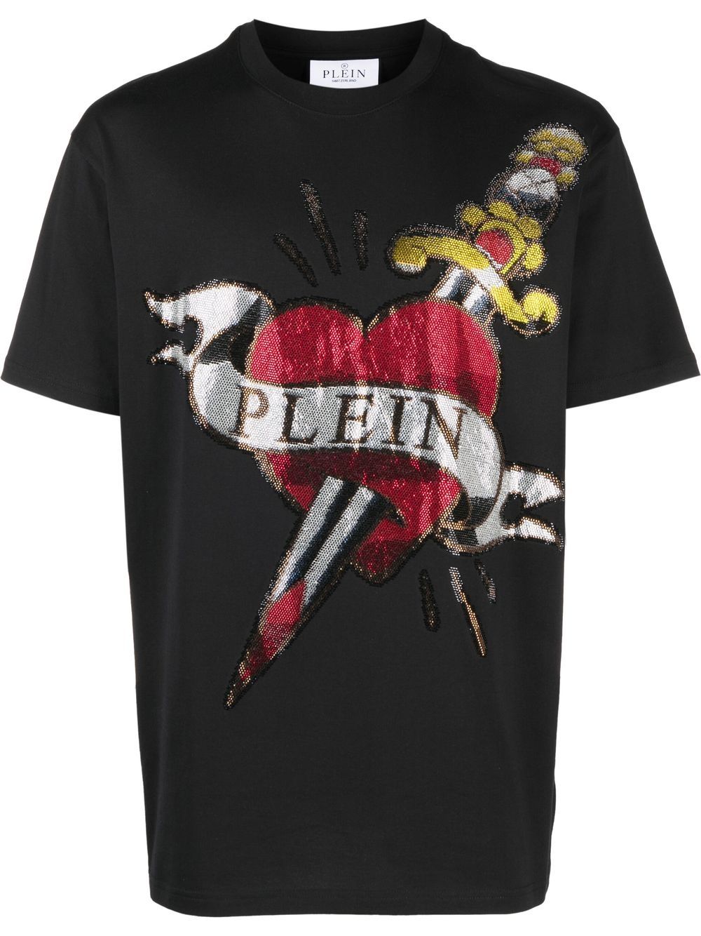 Philipp Plein rhinestone-logo crew-neck T-shirt - Black von Philipp Plein