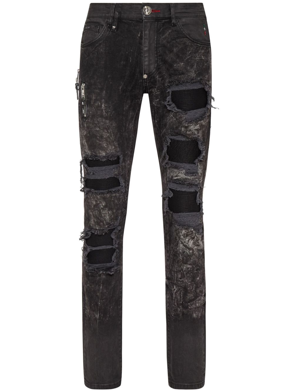 Philipp Plein ripped stonewashed skinny jeans - Black von Philipp Plein