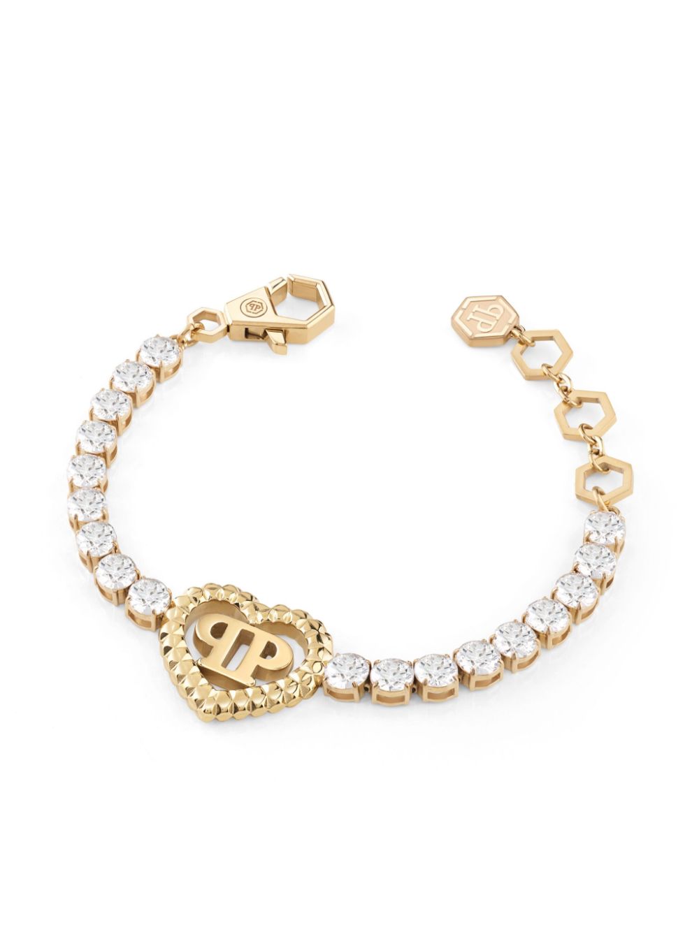 Philipp Plein rocked hearts tennis bracelet - Gold von Philipp Plein