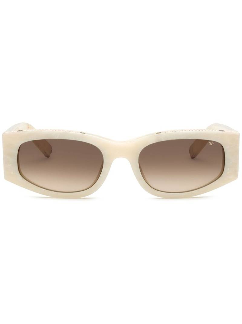 Philipp Plein round-frame crystal-embellished sunglasses - Neutrals von Philipp Plein