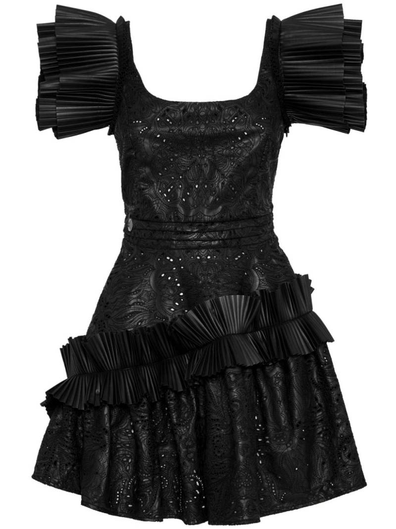 Philipp Plein ruffled faux-leather minidress - Black von Philipp Plein