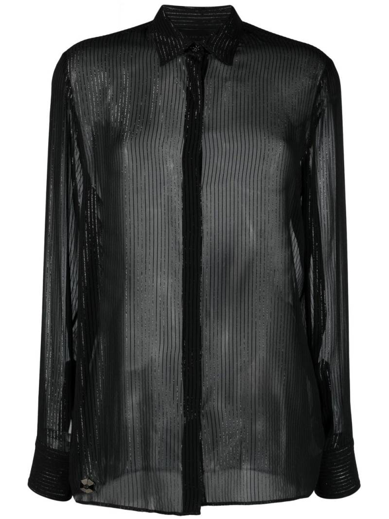 Philipp Plein semi-sheer button-down shirt - Black von Philipp Plein