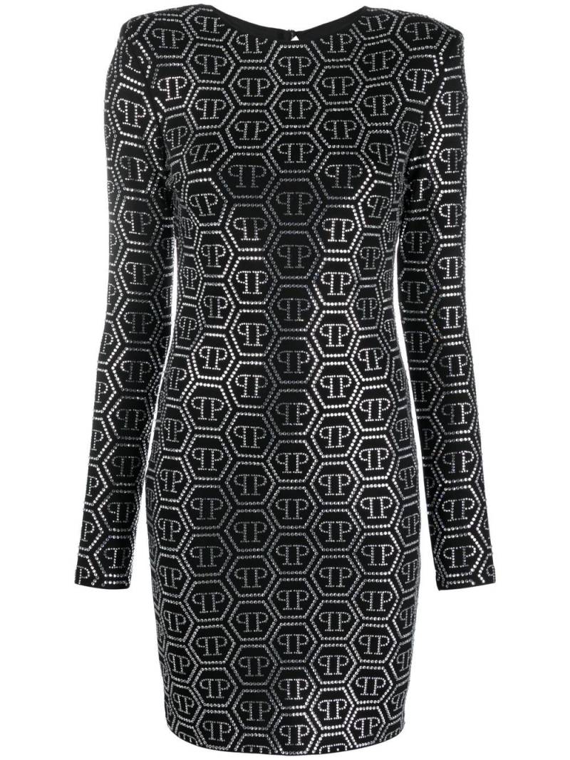 Philipp Plein sequin-embellished monogram mini dress - Black von Philipp Plein