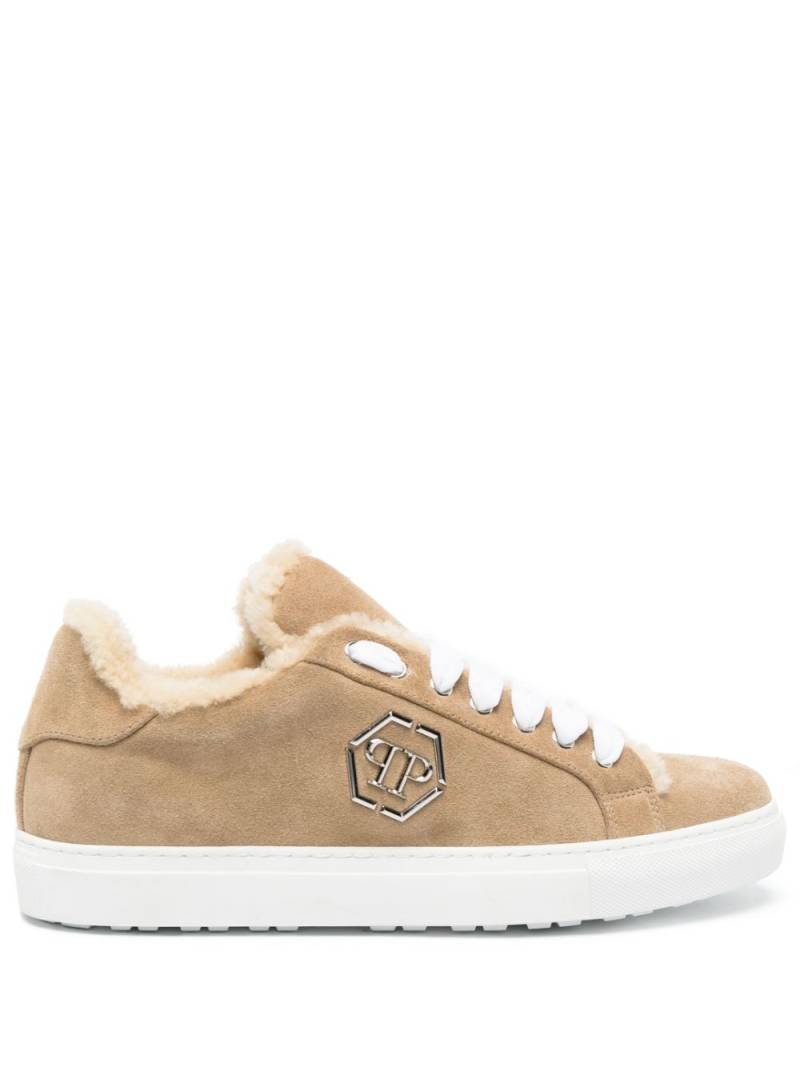 Philipp Plein shearling low-top sneakers - Neutrals von Philipp Plein