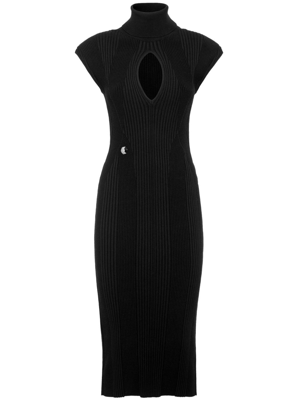 Philipp Plein shoulder-pads ribbed midi dress - Black von Philipp Plein