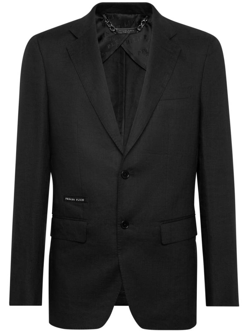 Philipp Plein single-breasted linen blazer - Black von Philipp Plein