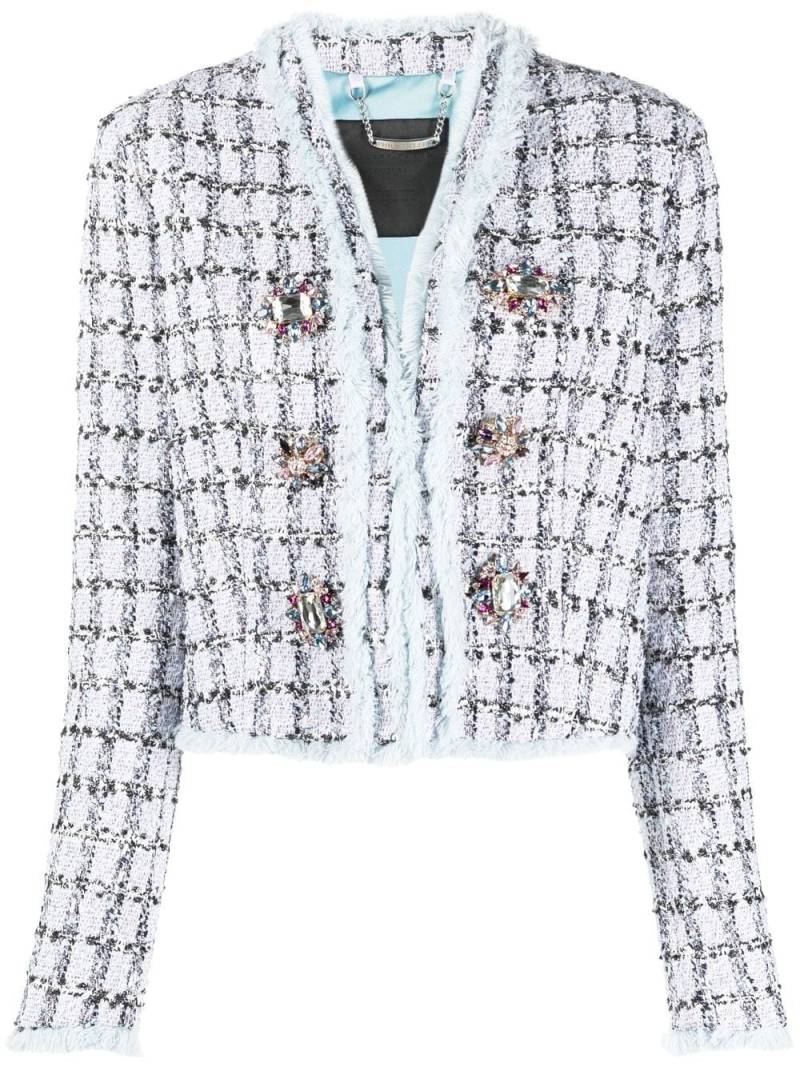 Philipp Plein single-breasted tweed blazer - Blue von Philipp Plein