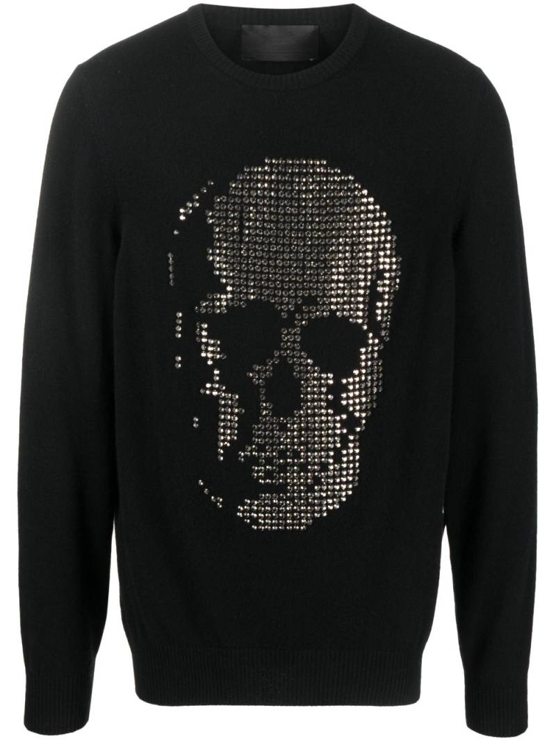 Philipp Plein skull-appliqué cashmere sweatshirt - Black von Philipp Plein