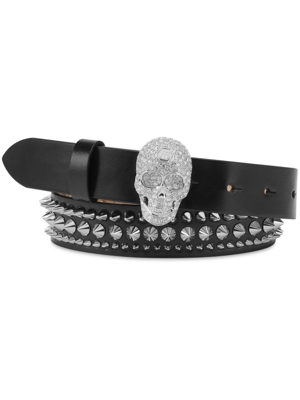 Philipp Plein skull buckle leather belt - Black von Philipp Plein