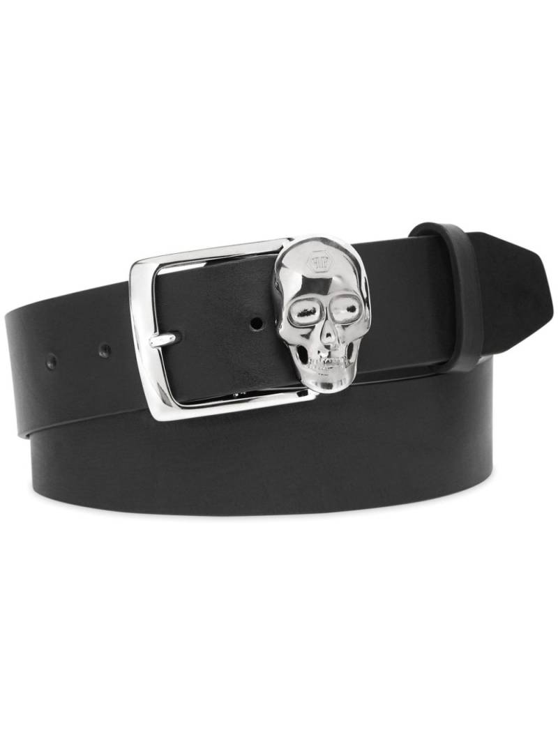 Philipp Plein skull-buckle leather belt - Black von Philipp Plein