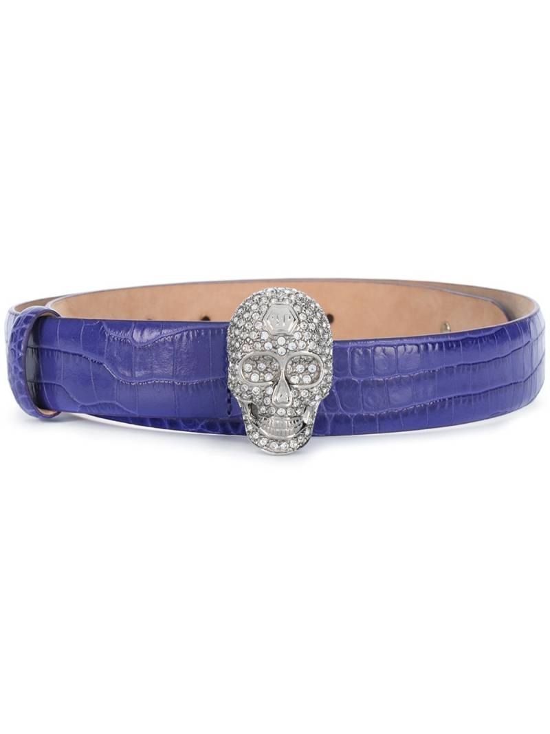 Philipp Plein skull crystal belt - Purple von Philipp Plein