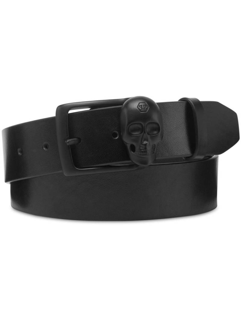 Philipp Plein skull detail leather belt - Black von Philipp Plein