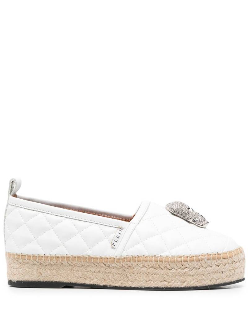 Philipp Plein skull-embellishment quilted espadrilles - White von Philipp Plein