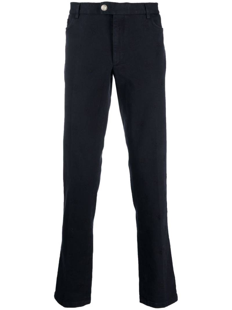 Philipp Plein skull embroidery straight-leg trousers - Blue von Philipp Plein