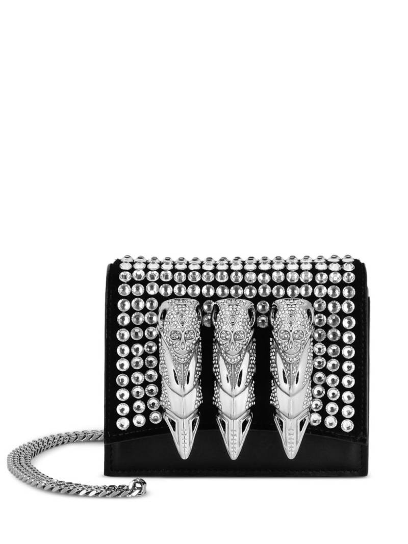 Philipp Plein skull knuckle rings flap shoulder bag - Black von Philipp Plein