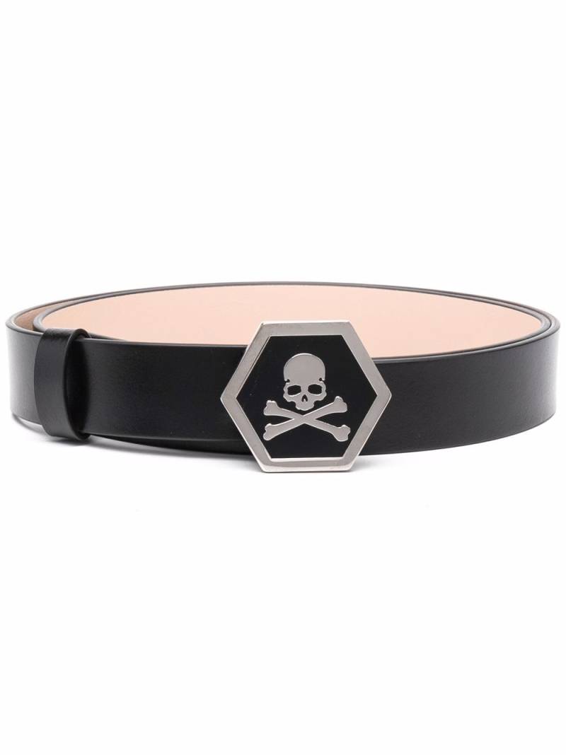 Philipp Plein skull-motif leather belt - Black von Philipp Plein