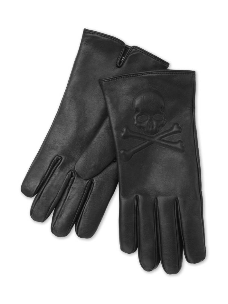 Philipp Plein skull-patch leather gloves - Black von Philipp Plein