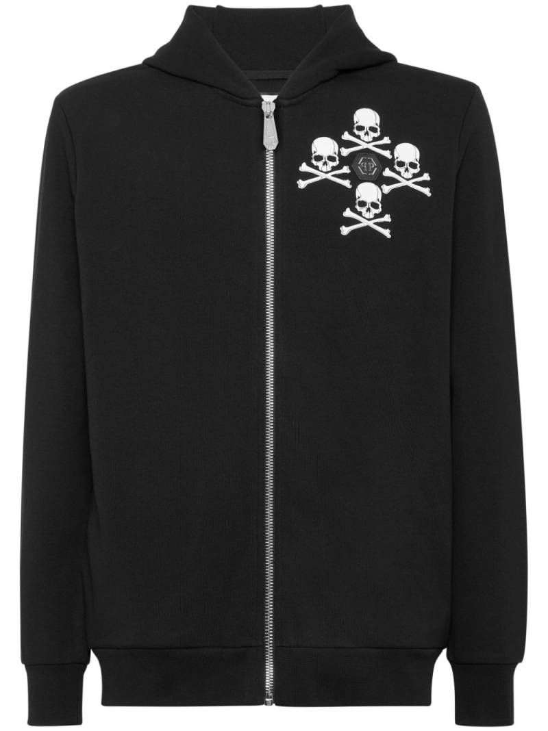 Philipp Plein skull-print cotton-blend hoodie - Black von Philipp Plein