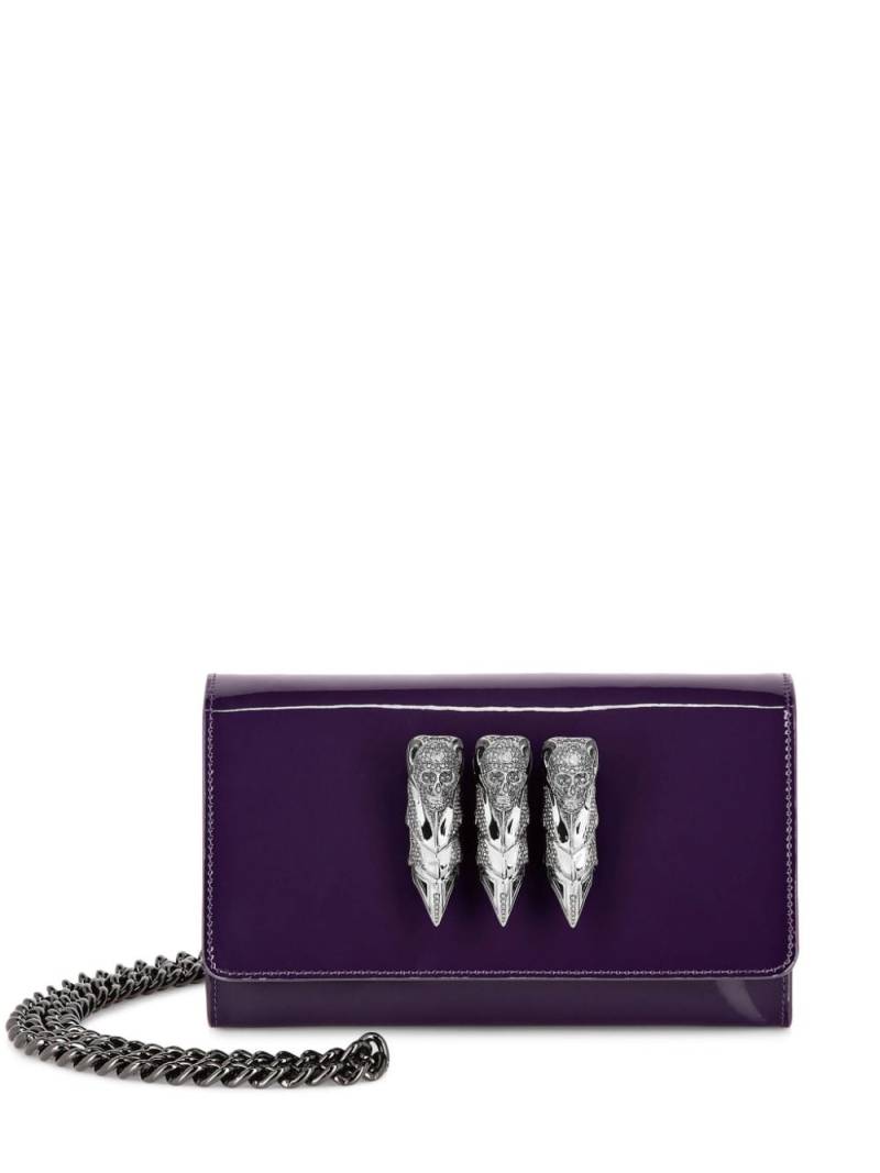 Philipp Plein skull-ring leather shoulder bag - Purple von Philipp Plein