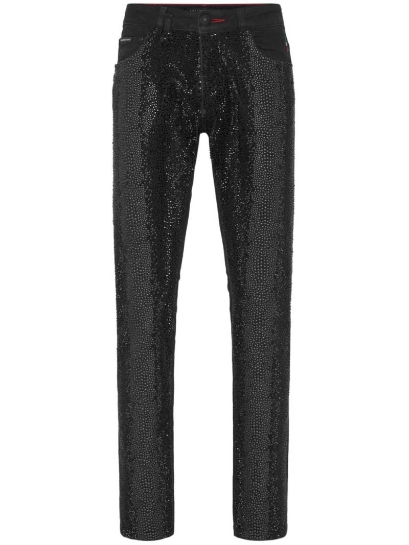 Philipp Plein slim-legged crystal-embellished jeans - Black von Philipp Plein