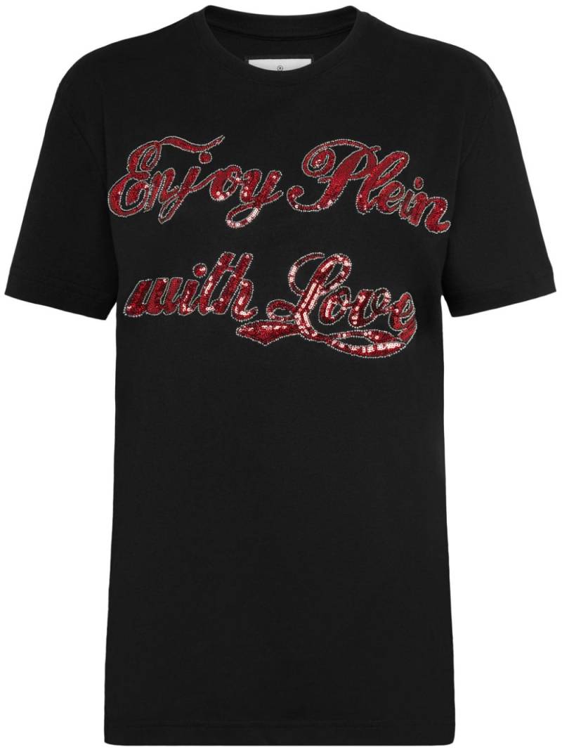 Philipp Plein slogan-print cotton T-shirt - Black von Philipp Plein