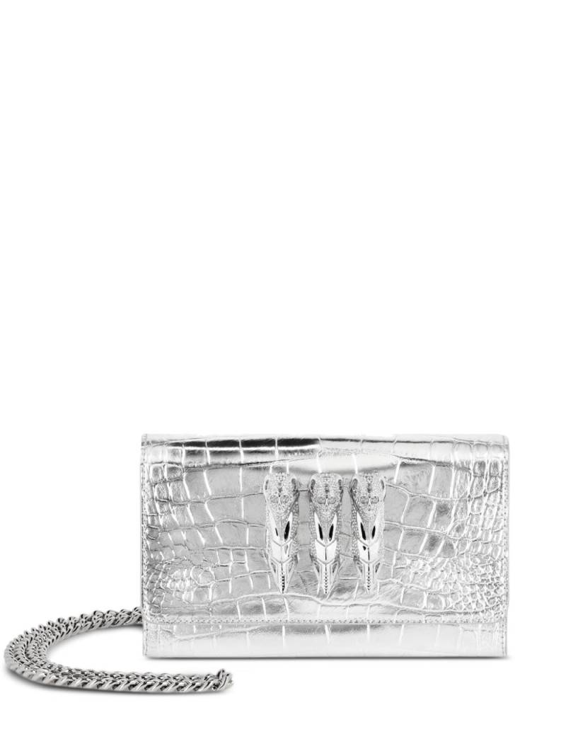 Philipp Plein small crocodile-embossed shoulder bag - Silver von Philipp Plein