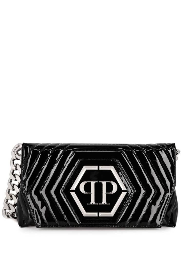 Philipp Plein small quilted patent-leather shoulder bag - Black von Philipp Plein