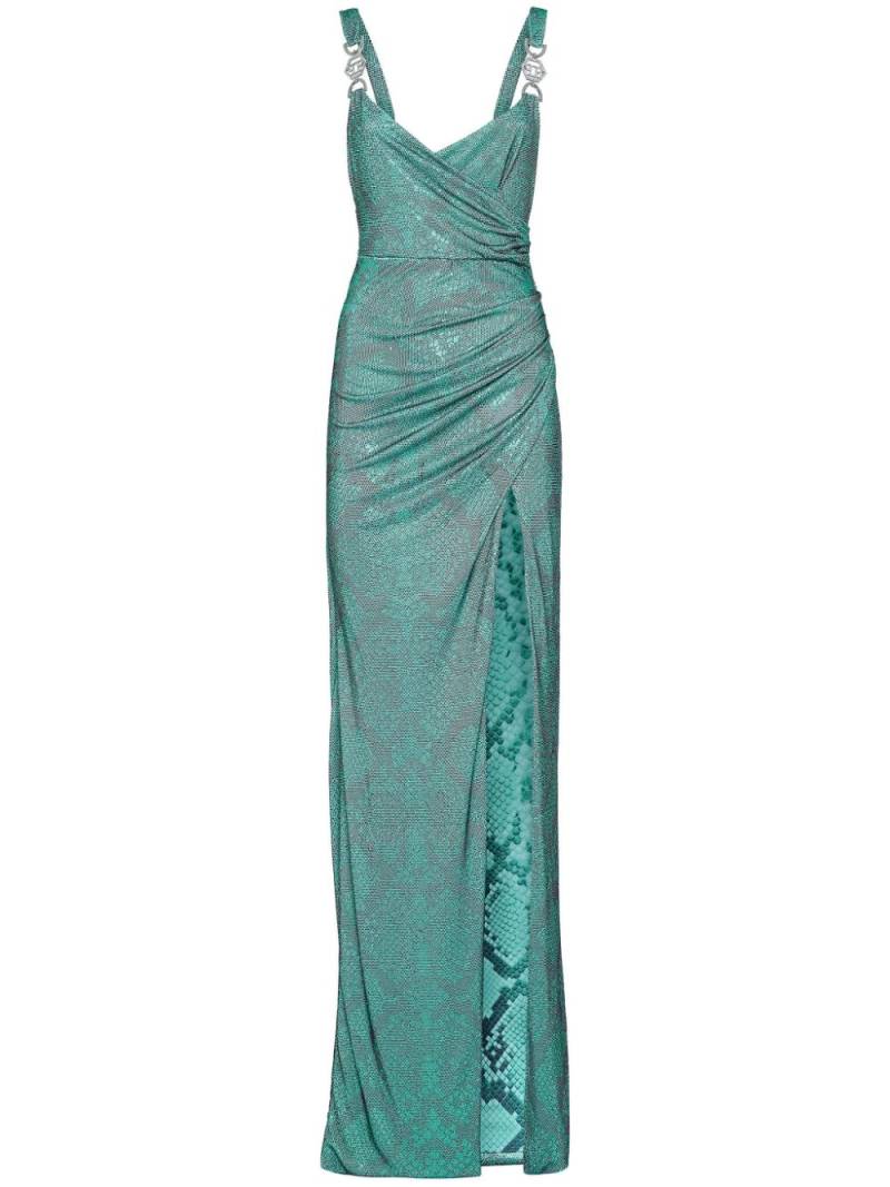 Philipp Plein snake-print rhinestone-embellished maxi dress - Green von Philipp Plein