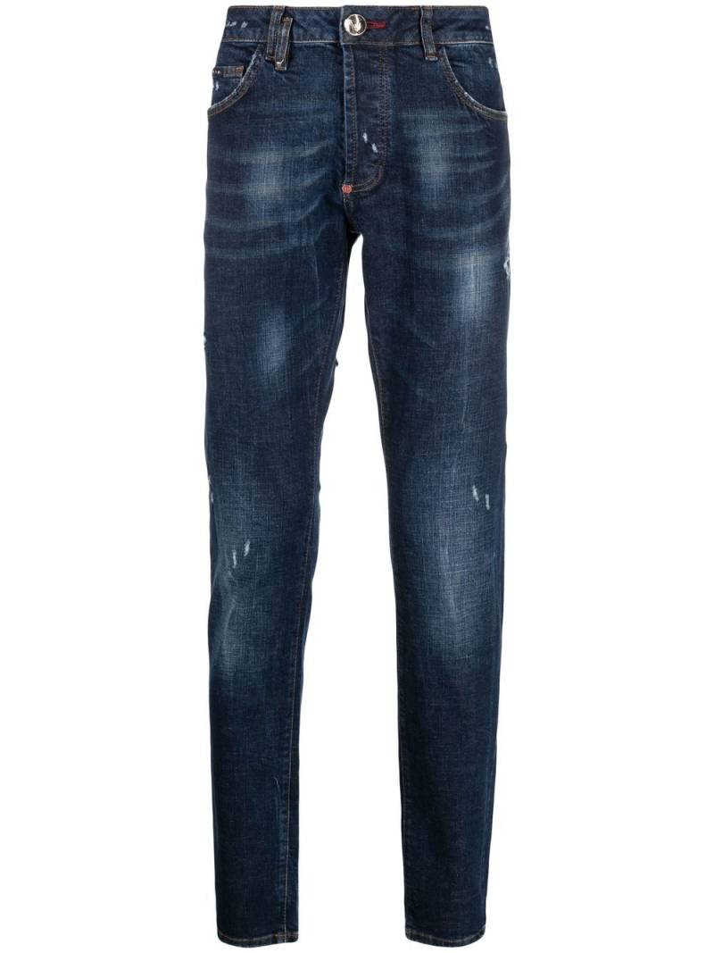 Philipp Plein straight-leg ripped jeans - Blue von Philipp Plein