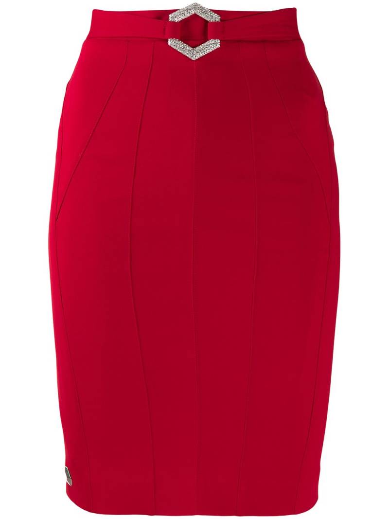 Philipp Plein stretch-cady fitted skirt - Red von Philipp Plein