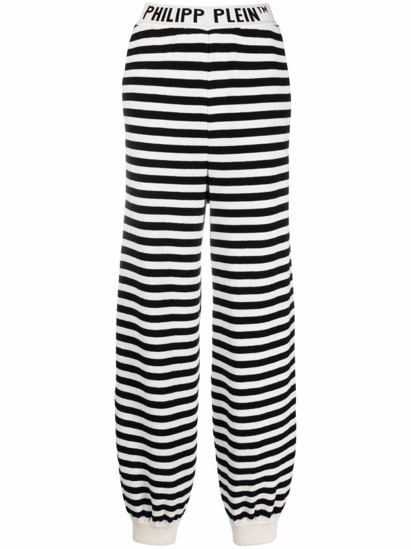 Philipp Plein striped knitted trousers - Black von Philipp Plein