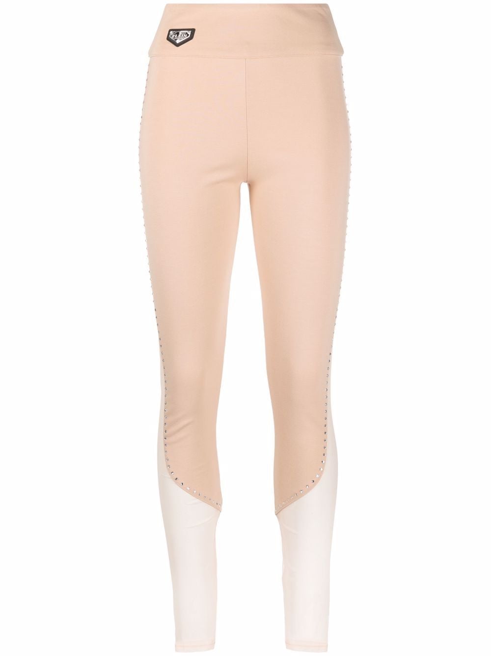 Philipp Plein stud-detail sheer-paneling leggings - Neutrals von Philipp Plein