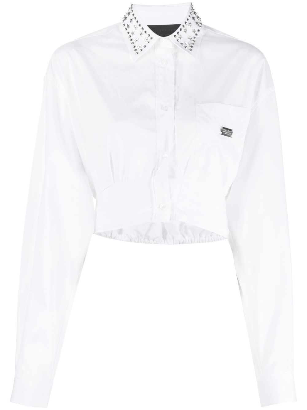 Philipp Plein stud-embellished cropped shirt - White von Philipp Plein