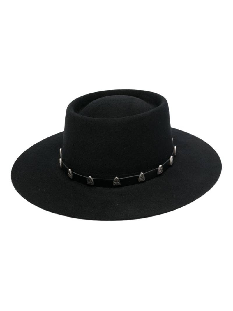 Philipp Plein stud-embellished wool boater hat - Black von Philipp Plein