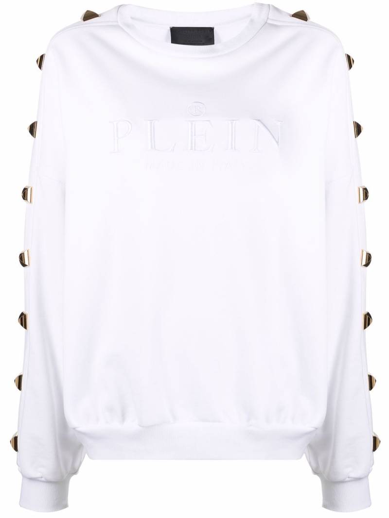 Philipp Plein studded cotton sweatshirt - White von Philipp Plein