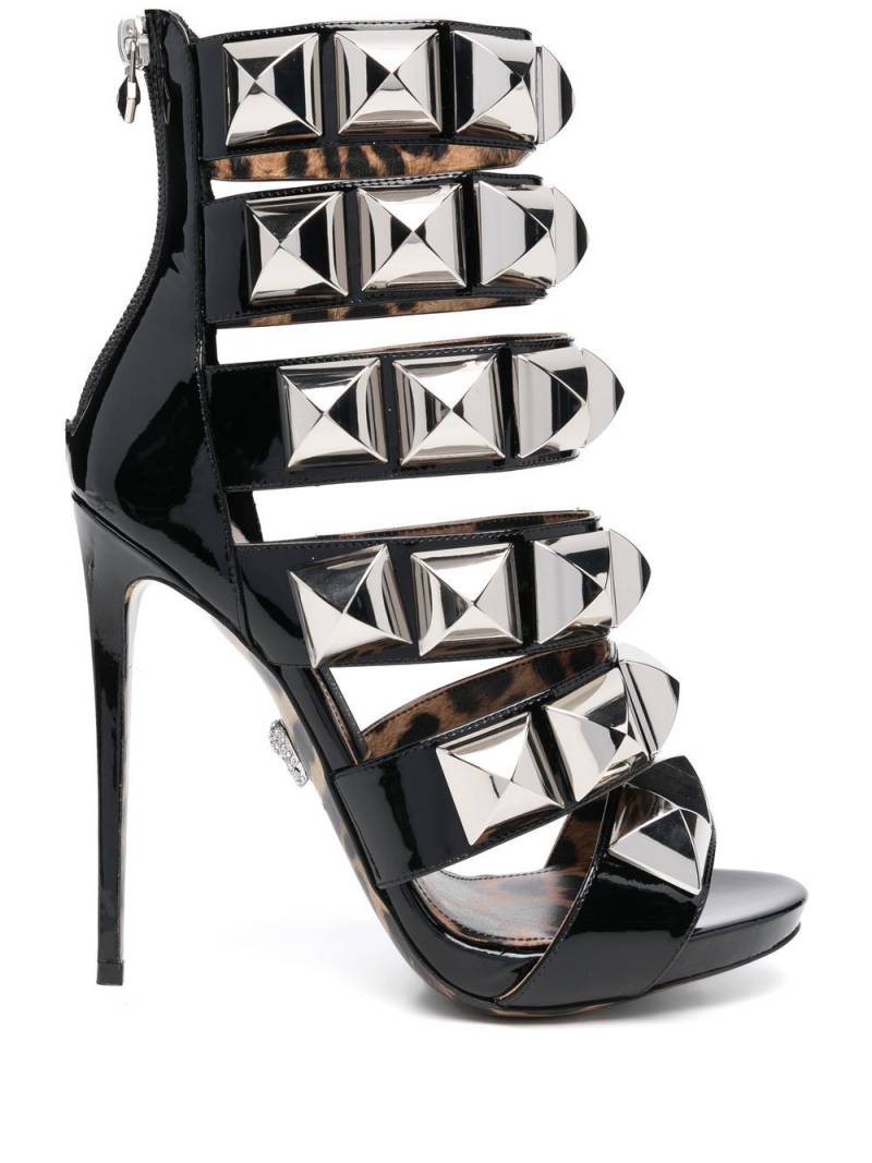 Philipp Plein studded leopard-print sandals - Silver von Philipp Plein