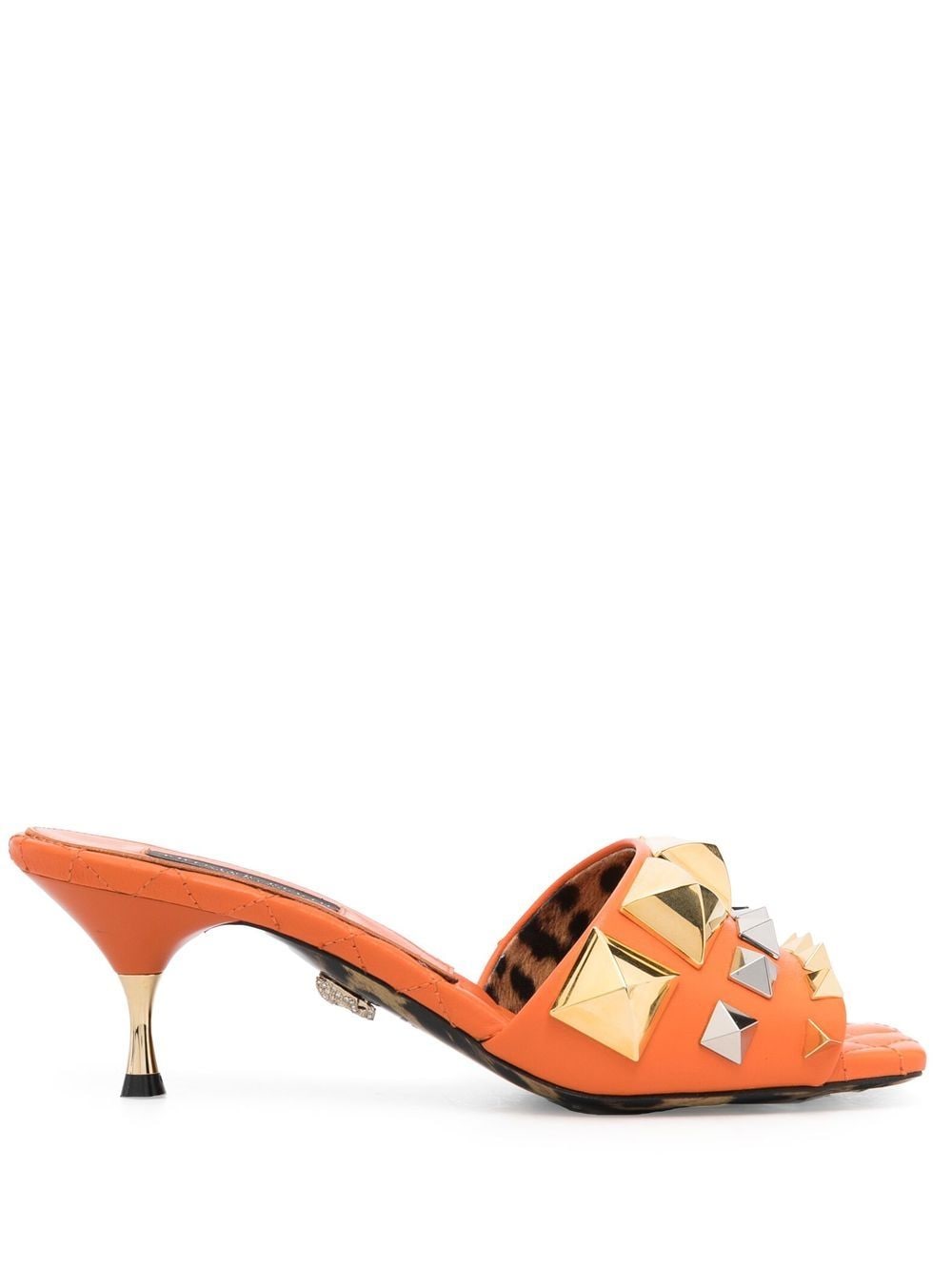 Philipp Plein studded square-toe sandals - Orange von Philipp Plein