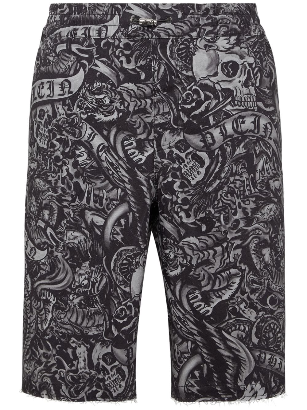 Philipp Plein tattoo-print canvas shorts - Black von Philipp Plein