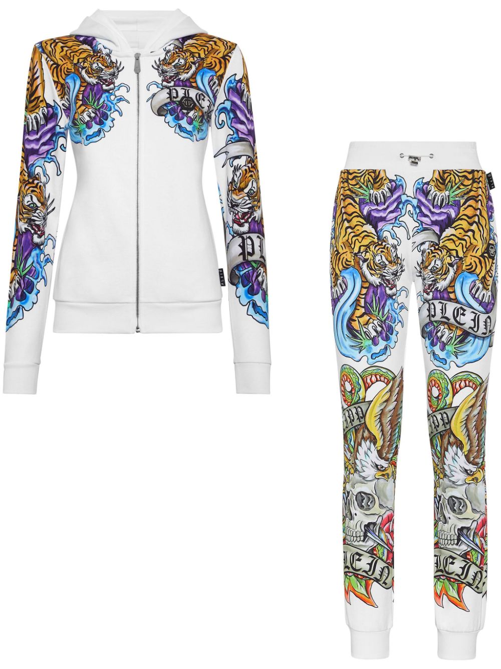 Philipp Plein tattoo-print cotton tracksuit set - White von Philipp Plein