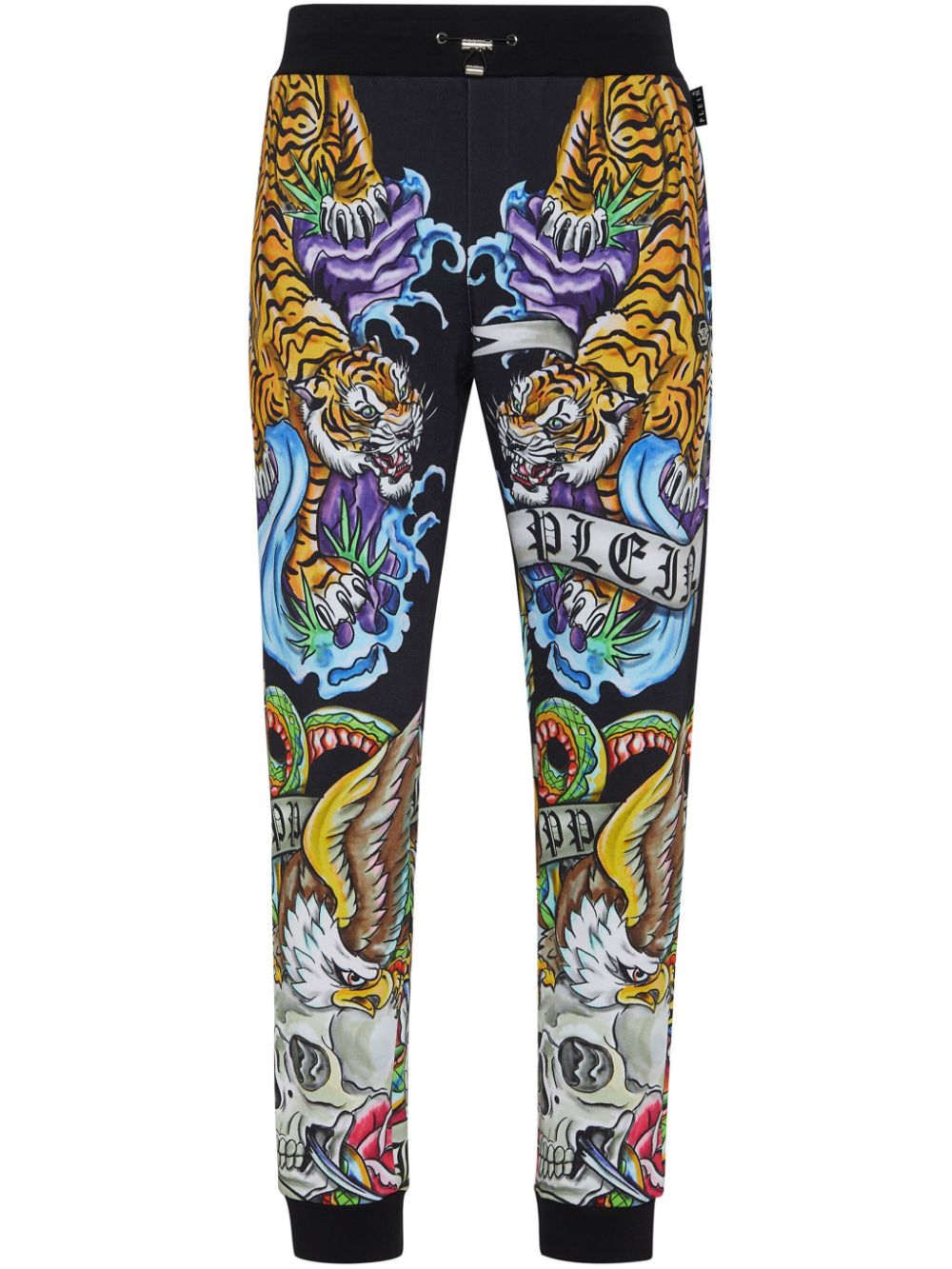 Philipp Plein tattoo-print drawstring track pants - Black von Philipp Plein