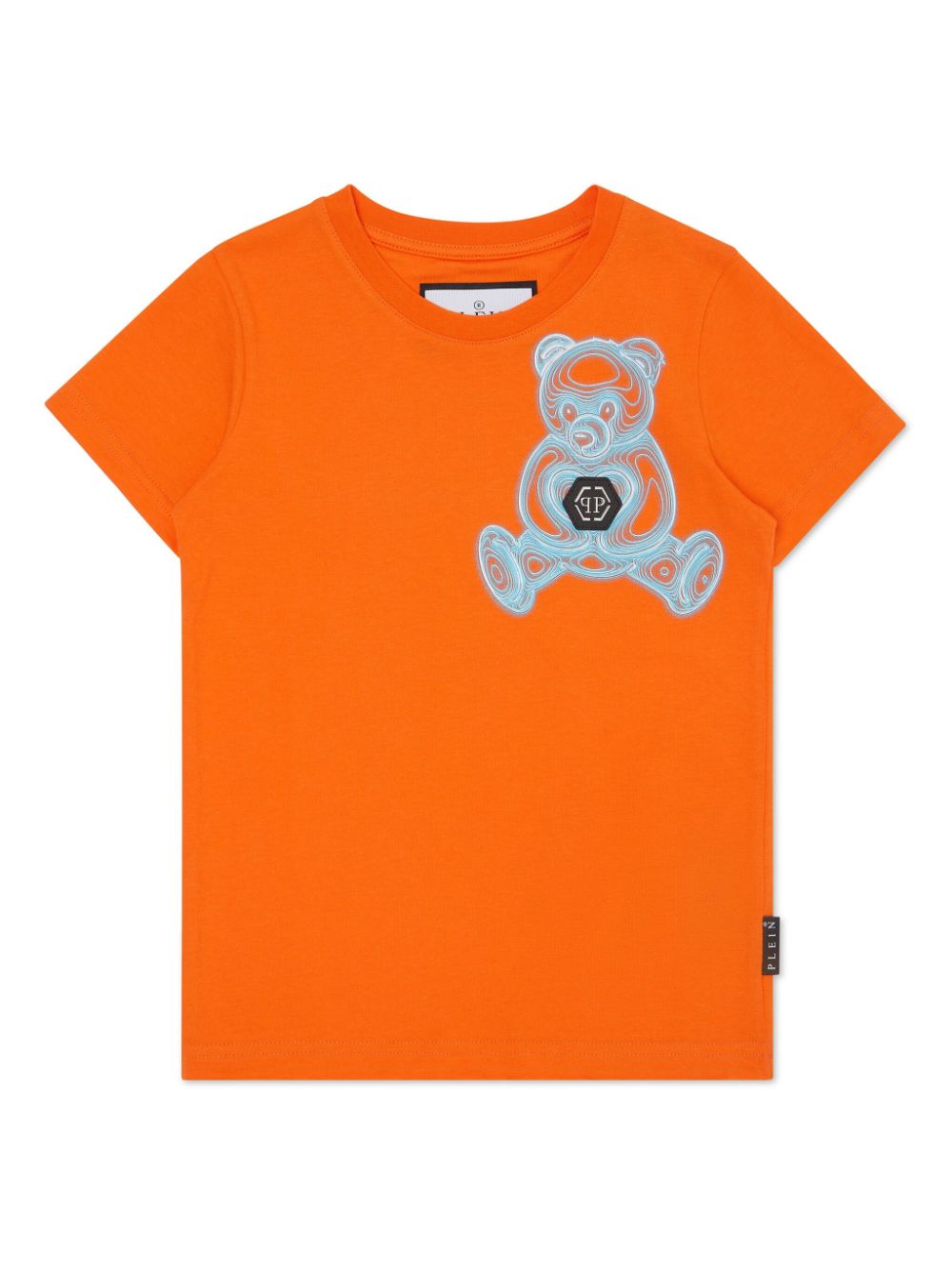 Philipp Plein Junior teddy bear-print cotton T-shirt - Orange von Philipp Plein Junior