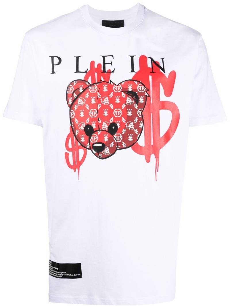 Philipp Plein teddy print cotton T-shirt - White von Philipp Plein