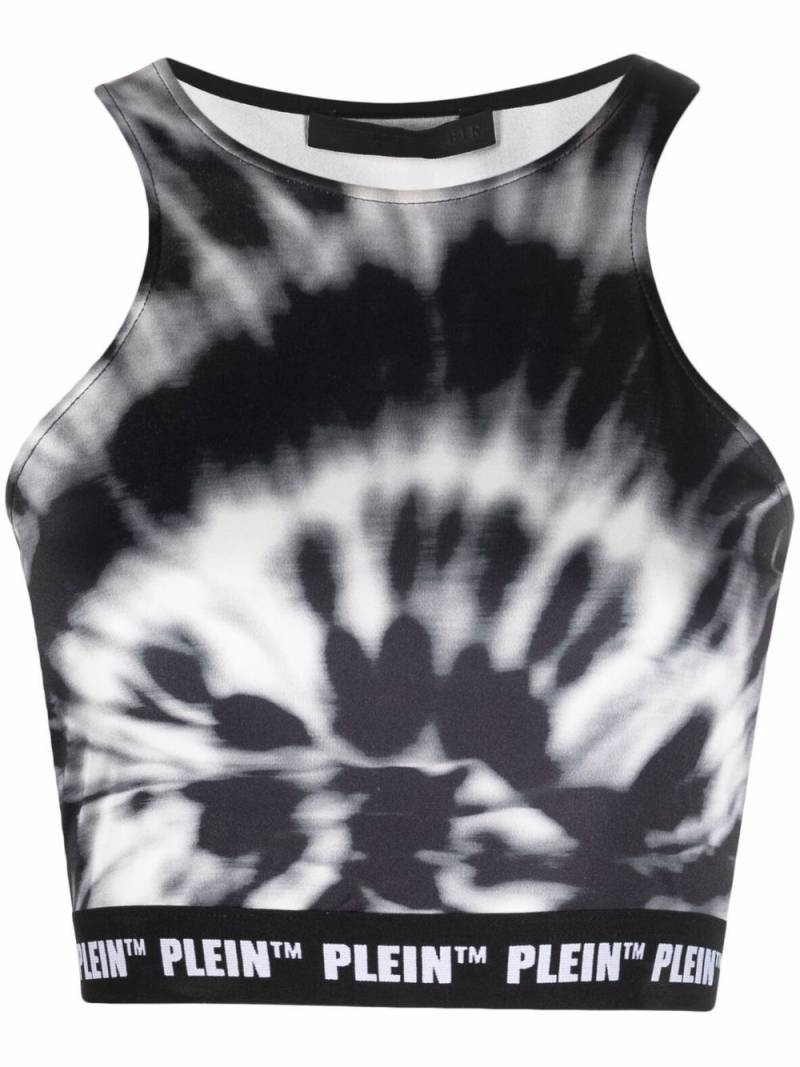 Philipp Plein tie dye-print cropped top - Black von Philipp Plein