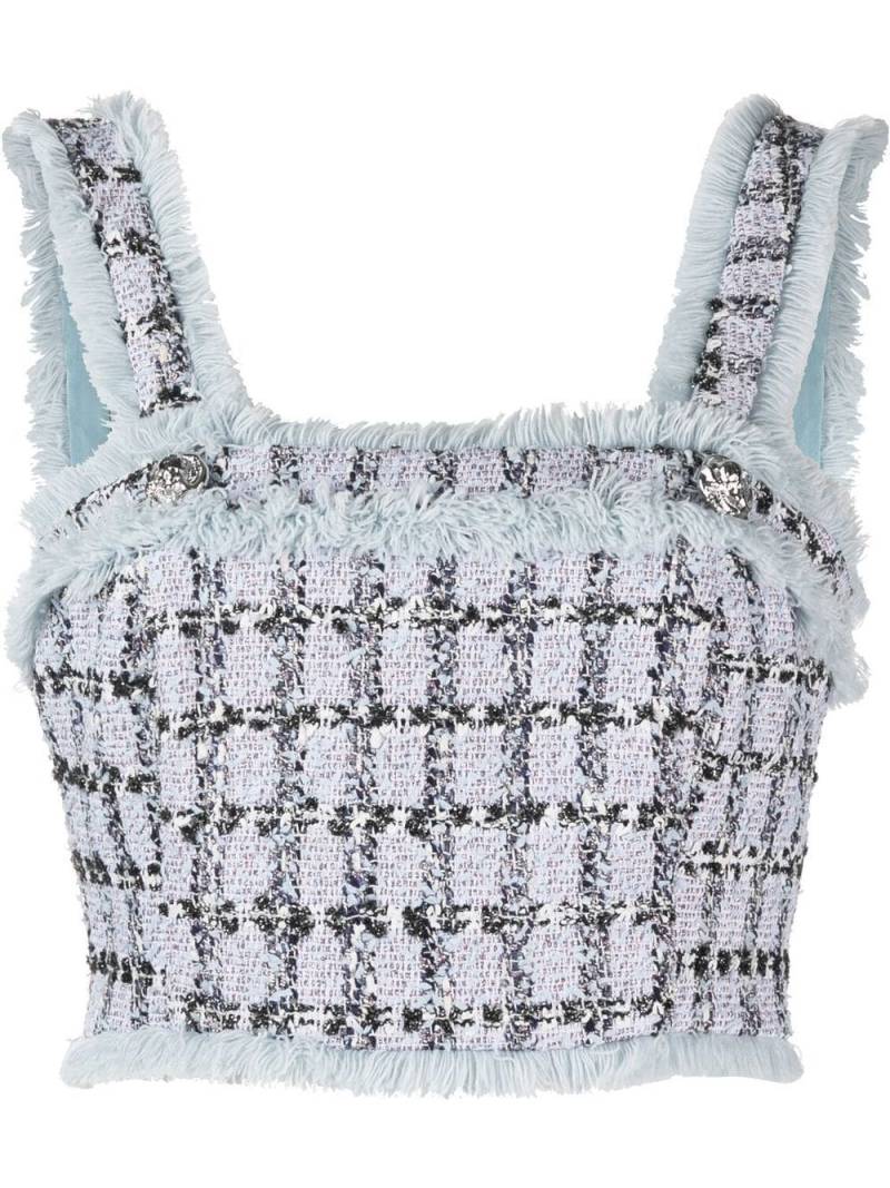 Philipp Plein tweed cropped top - Blue von Philipp Plein