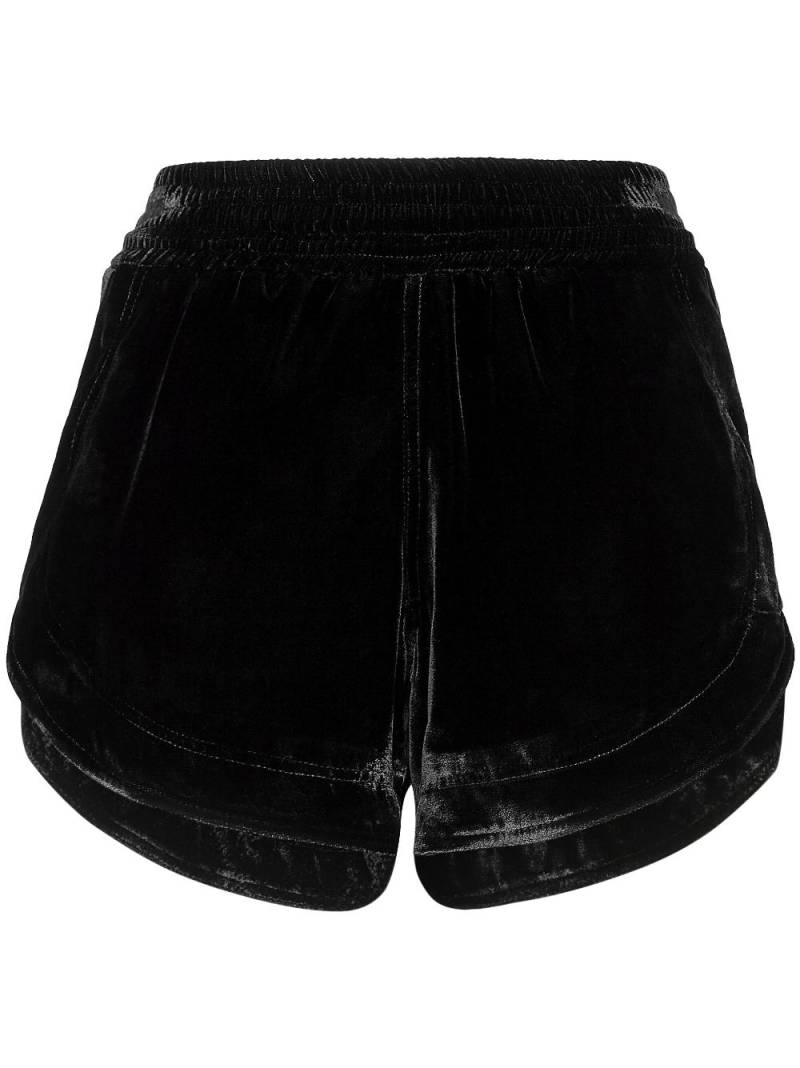 Philipp Plein velvet elasticated-waist shorts - Black von Philipp Plein