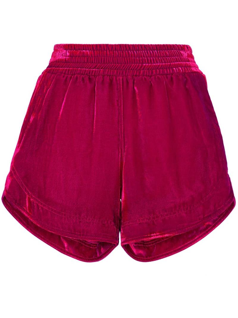 Philipp Plein velvet elasticated-waist shorts - Pink von Philipp Plein